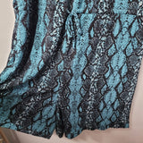 Lularoe Romper Teal Blue Short Sleeve Drawstring Waist Shorts Pockets Women's 3X