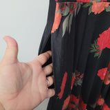 Lularoe Dress Sleeveless Black Red Roses Pockets Womens 2X Basic Classy
