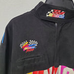 Nascar Winston Cup Jacket Black Vintage Mens Medium Embroidered No Driver Fan