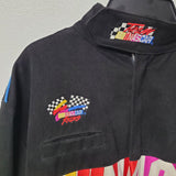 Nascar Winston Cup Jacket Black Vintage Mens Medium Embroidered No Driver Fan