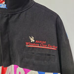 Nascar Winston Cup Jacket Black Vintage Mens Medium Embroidered No Driver Fan