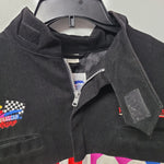 Nascar Winston Cup Jacket Black Vintage Mens Medium Embroidered No Driver Fan