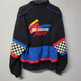 Nascar Winston Cup Jacket Black Vintage Mens Medium Embroidered No Driver Fan
