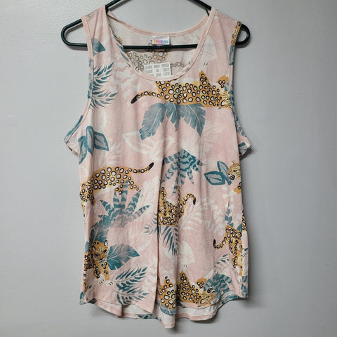 Lularoe Tank Top Womens 3XL Jaguar Animal Print Plus Size Tags Summer