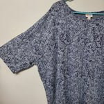 Lularoe Shirt Blue Paisley Womens Plus Size 3XL Oversized Tunic Fall Comfy Relax