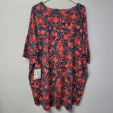 Lularoe Irma Shirt Top Womens 3XL Floral Pink Red Comfortable Casual Classic