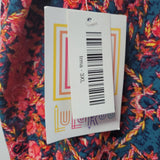 Lularoe Irma Shirt Top Womens 3XL Floral Pink Red Comfortable Casual Classic