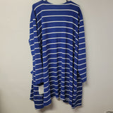 Lularoe Caroline Cardigan Sweater Open Front Blue Striped Womens 2XL Tags Casual