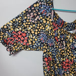 Lularoe Lily Top Shirt Stretch Smocked Sleeves Neckline Womens Plus 3XL Flowers