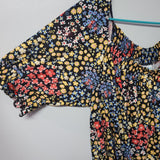 Lularoe Lily Top Shirt Stretch Smocked Sleeves Neckline Womens Plus 3XL Flowers