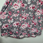 Lularoe Hoodie Shirt Long Sleeve Gray Roses Pink Ribbon Cancer Aware Womens 3XL