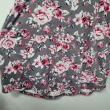 Lularoe Hoodie Shirt Long Sleeve Gray Roses Pink Ribbon Cancer Aware Womens 3XL