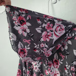 Lularoe Hoodie Shirt Long Sleeve Gray Roses Pink Ribbon Cancer Aware Womens 3XL