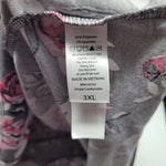 Lularoe Hoodie Shirt Long Sleeve Gray Roses Pink Ribbon Cancer Aware Womens 3XL