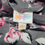 Lularoe Hoodie Shirt Long Sleeve Gray Roses Pink Ribbon Cancer Aware Womens 3XL