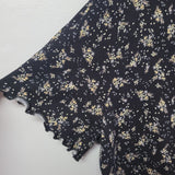 Lularoe Kelly Shirt Top Floral Black Womens Plus Size 3XL Short Sleeve Summer