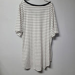 Lularoe Shirt Tunic Black White Striped Short Sleeve Womens 3XL Plus V Neck