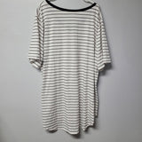 Lularoe Shirt Tunic Black White Striped Short Sleeve Womens 3XL Plus V Neck