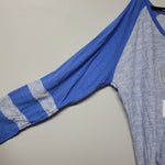 NFL Teams Detroit Lions Football Shirt Long Sleeve Blue Gray Womens 2X Michigan