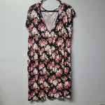 Lularoe Dress Button Down Floral Pink Wimens Plus 3XL Mid Summer V Neck
