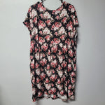 Lularoe Dress Button Down Floral Pink Wimens Plus 3XL Mid Summer V Neck