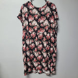 Lularoe Dress Button Down Floral Pink Wimens Plus 3XL Mid Summer V Neck