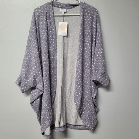 Lularoe Tracy Cardigan Sweater Soft Purple Gray Polka Dots Womens XL Tags