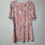 Lularoe Shirt Top Tunic Paisley Pink Womens Plus 2XL Stretchy Short Sleeve