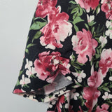 Lularoe Morgan Shirt Top Short Sleeve Red Pink Flowers Floral Womems 2XL