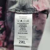 Lularoe Morgan Shirt Top Short Sleeve Red Pink Flowers Floral Womems 2XL
