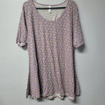 Lularoe Shirt Top Tunic Pink Star Pattern Womens 3XL Plus Casual Comfortable