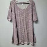 Lularoe Shirt Top Tunic Pink Star Pattern Womens 3XL Plus Casual Comfortable