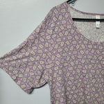Lularoe Shirt Top Tunic Pink Star Pattern Womens 3XL Plus Casual Comfortable