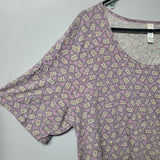 Lularoe Shirt Top Tunic Pink Star Pattern Womens 3XL Plus Casual Comfortable