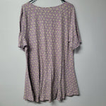 Lularoe Shirt Top Tunic Pink Star Pattern Womens 3XL Plus Casual Comfortable