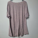 Lularoe Shirt Top Tunic Pink Star Pattern Womens 3XL Plus Casual Comfortable