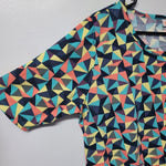 Lularoe Julia Dress Geometric Short Sleeve Womens 3XL Plus Size Soft Long Maxi