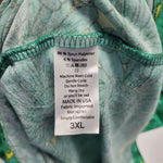 Lularoe Julia Dress Green Daisy Short Sleeve Womens 3XL Plus Size Soft Long Maxi