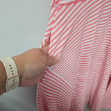 Lularoe Dress Sleeveless Striped Pink Womens 3XL Long Summer Plus Size Pockets