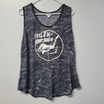 Lularoe Tank Top Rock Roll Guitar Gray Womens Plus 3XL Feel it in Your Bones