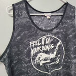 Lularoe Tank Top Rock Roll Guitar Gray Womens Plus 3XL Feel it in Your Bones