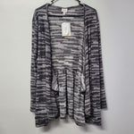Lularoe Nanette Wrapp Cardigan Pleated Back Gray Womens Plus 3XL Soft Tags Fall