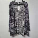 Lularoe Nanette Wrapp Cardigan Pleated Back Gray Womens Plus 3XL Soft Tags Fall