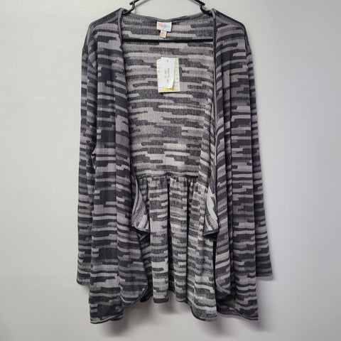 Lularoe Nanette Wrapp Cardigan Pleated Back Gray Womens Plus 3XL Soft Tags Fall