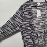 Lularoe Nanette Wrapp Cardigan Pleated Back Gray Womens Plus 3XL Soft Tags Fall