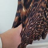 Lularoe Dress Long Sleeve Pockets Animal Print Crew Neck Womens 3XL Plus Brown