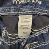 Maurices Jeans Blue Denim Skinny Ankle Sequins Embroidered Pockets Womens L Reg