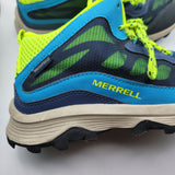 Merrell Sneaker Shoes Boys US3 UK2 EU34 Kids Blue Green Lace Up Gym Play School