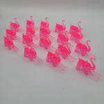 Vintage Cocktail Hanger Marker Zoo Animals 1960s Neon Pink Elephant Monkeys Mix