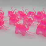 Vintage Cocktail Hanger Marker Zoo Animals 1960s Neon Pink Elephant Monkeys Mix